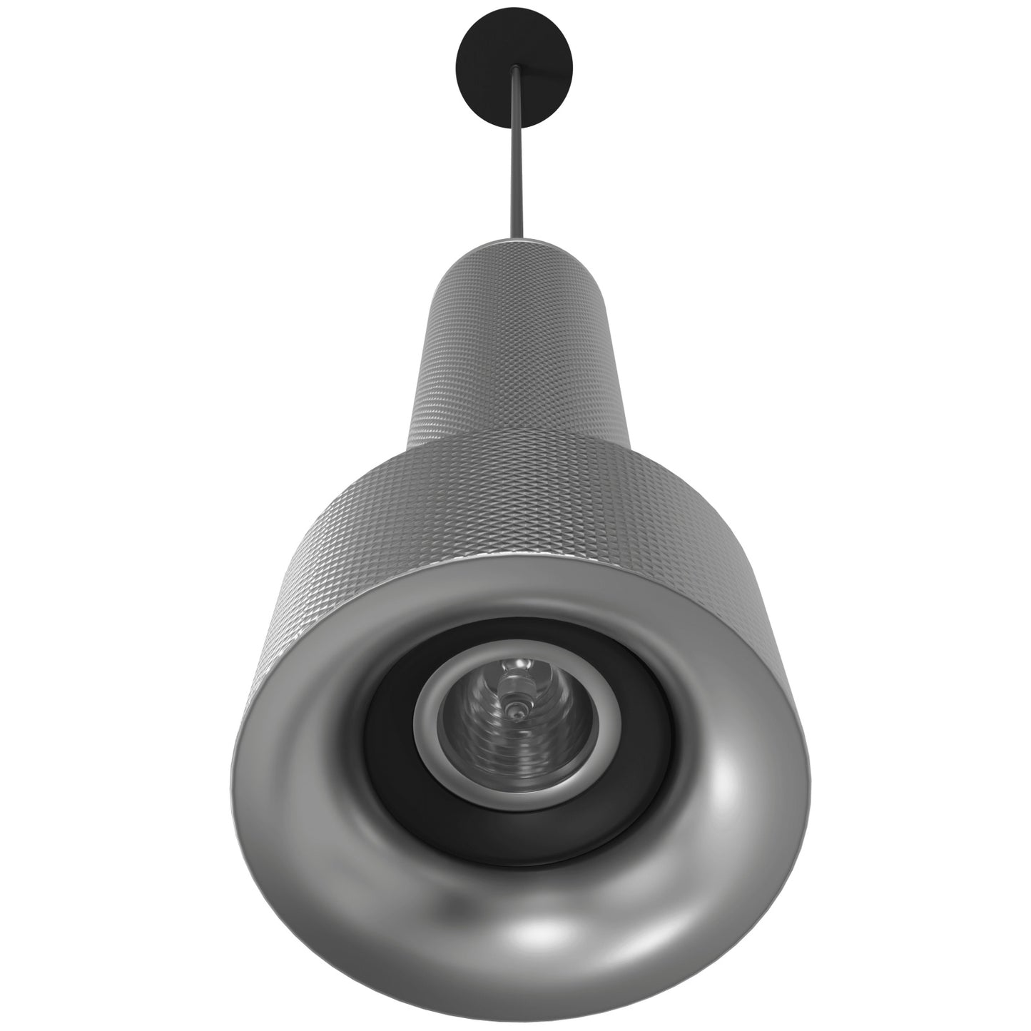 Cicada 1-Light Knurled Light Grey Pendant Light