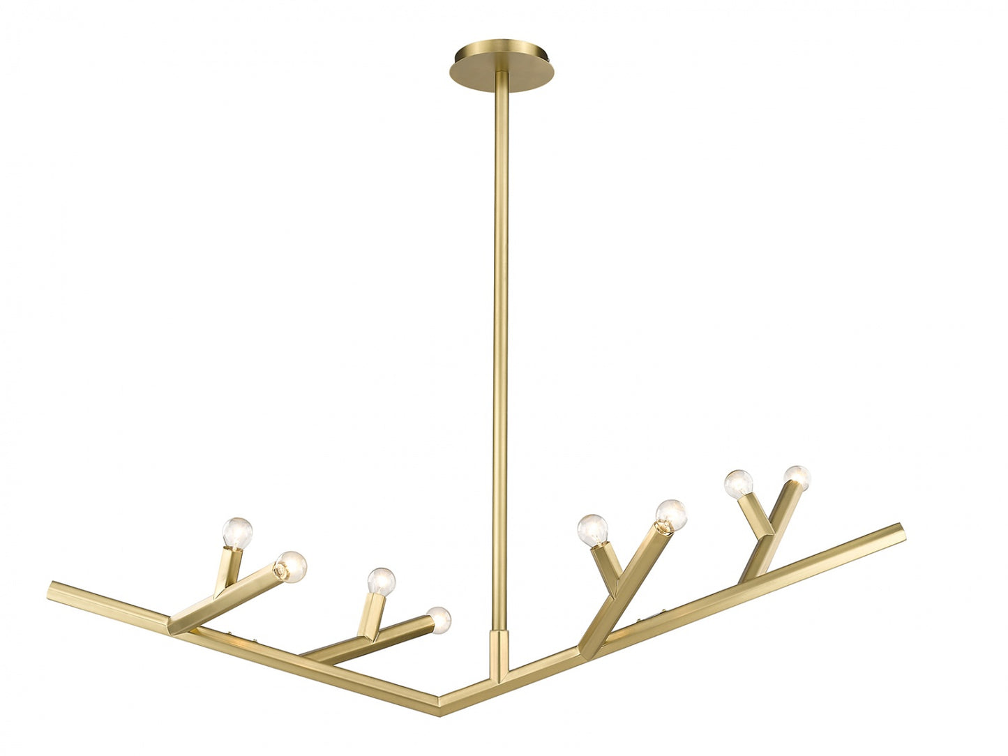 The Oaks Brushed Brass Linear 8-Light Branch Chandelier