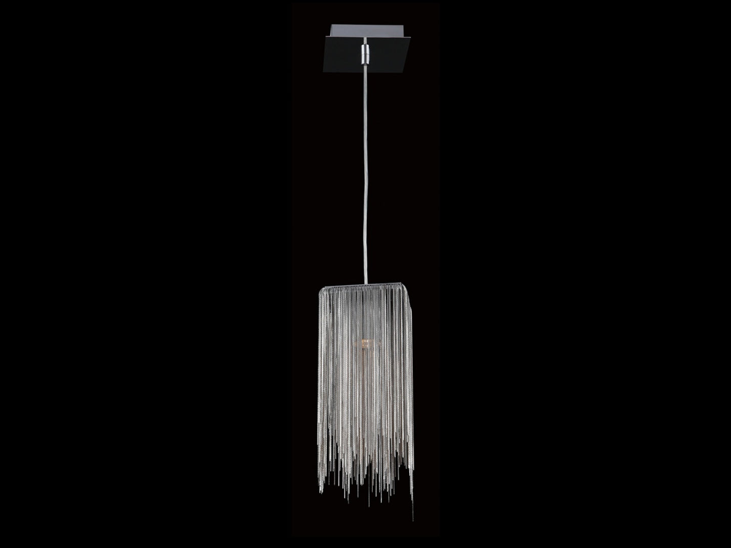 Fountain Ave Chrome Statement Chain Square Pendant Light