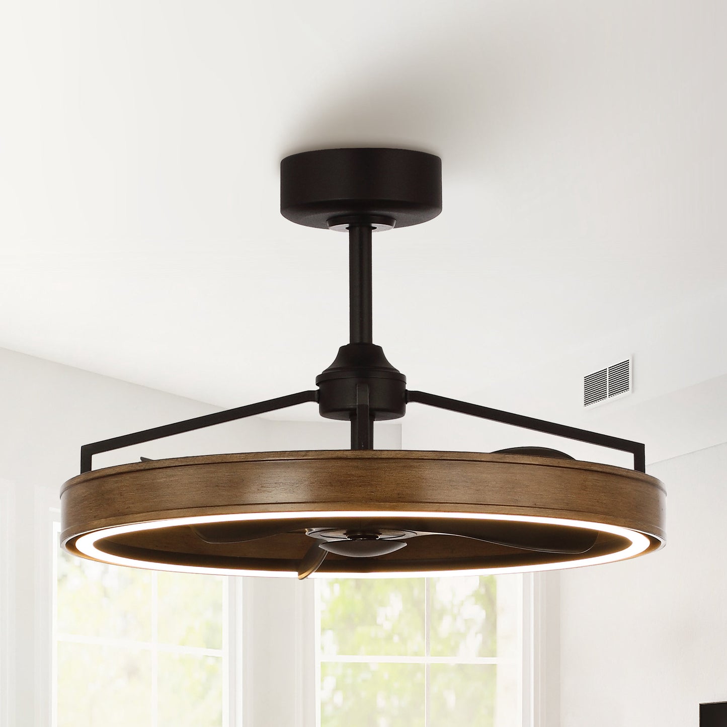 27" Farmhouse Fandelier Ceiling Fan with LED Light