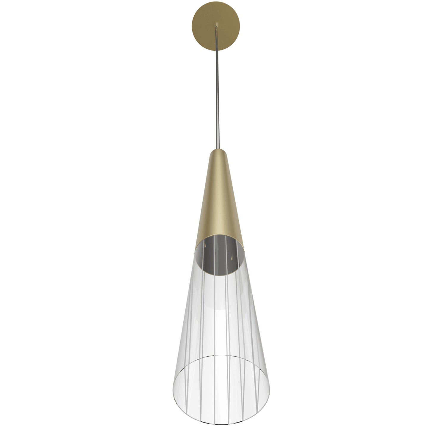 Encino 1-Light Crystal and Brushed Brass Pendant Light