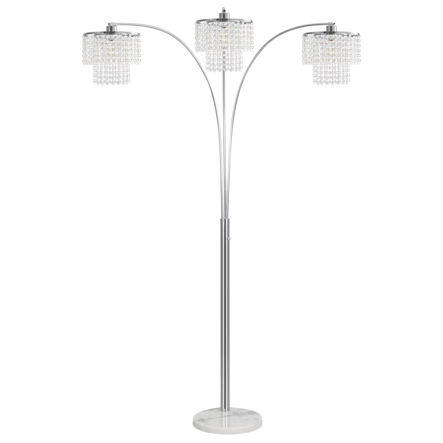 Brio 90" 3-Light Modern Crystal Arc Floor Lamp