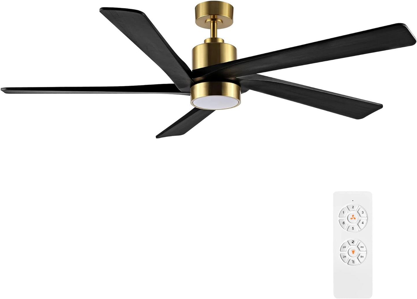 AeroBlade 54" 5-Blade 6-Speed Black & Gold Ceiling Fan with Light