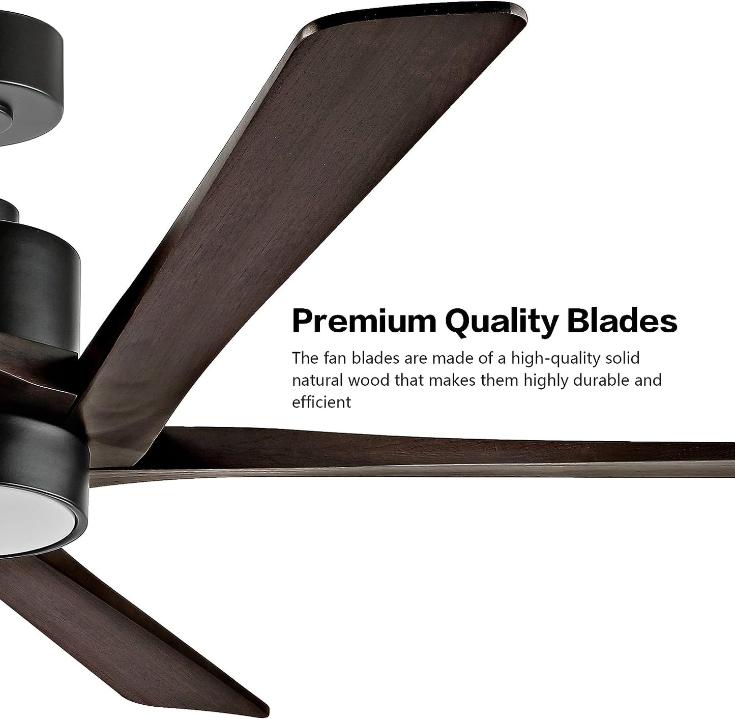 AeroBlade 64" 5-Blade 6-Speed Walnut & Black Ceiling Fan with Light