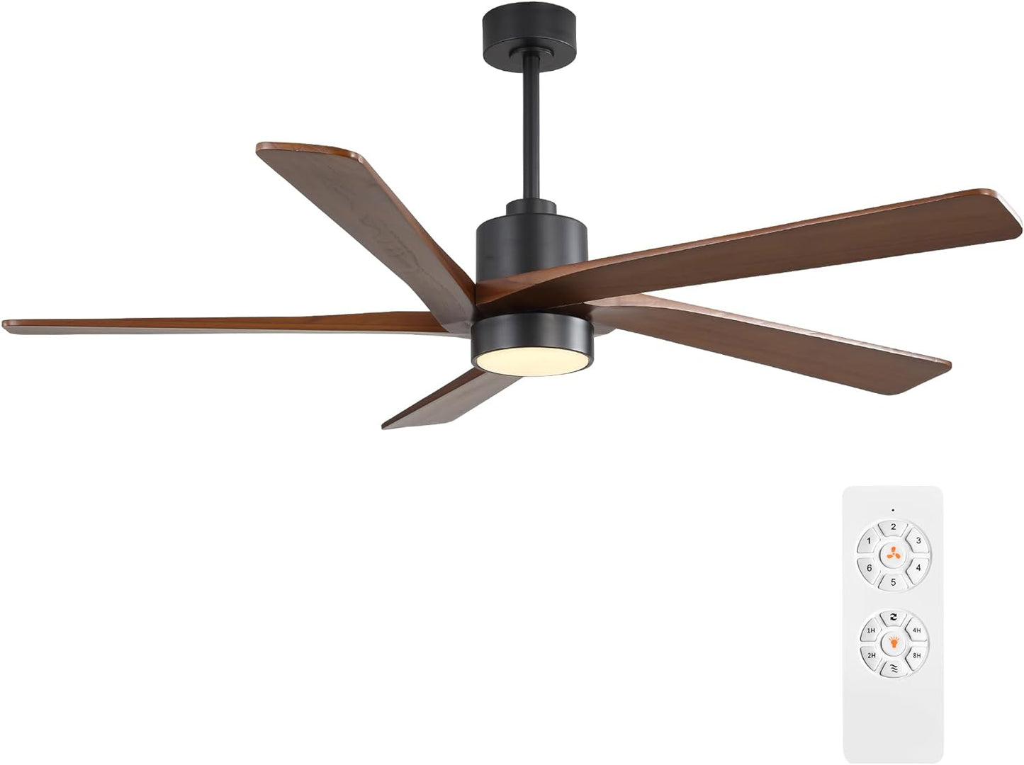 AeroBlade 72" 5-Blade 6-Speed Walnut & Black Ceiling Fan with Light