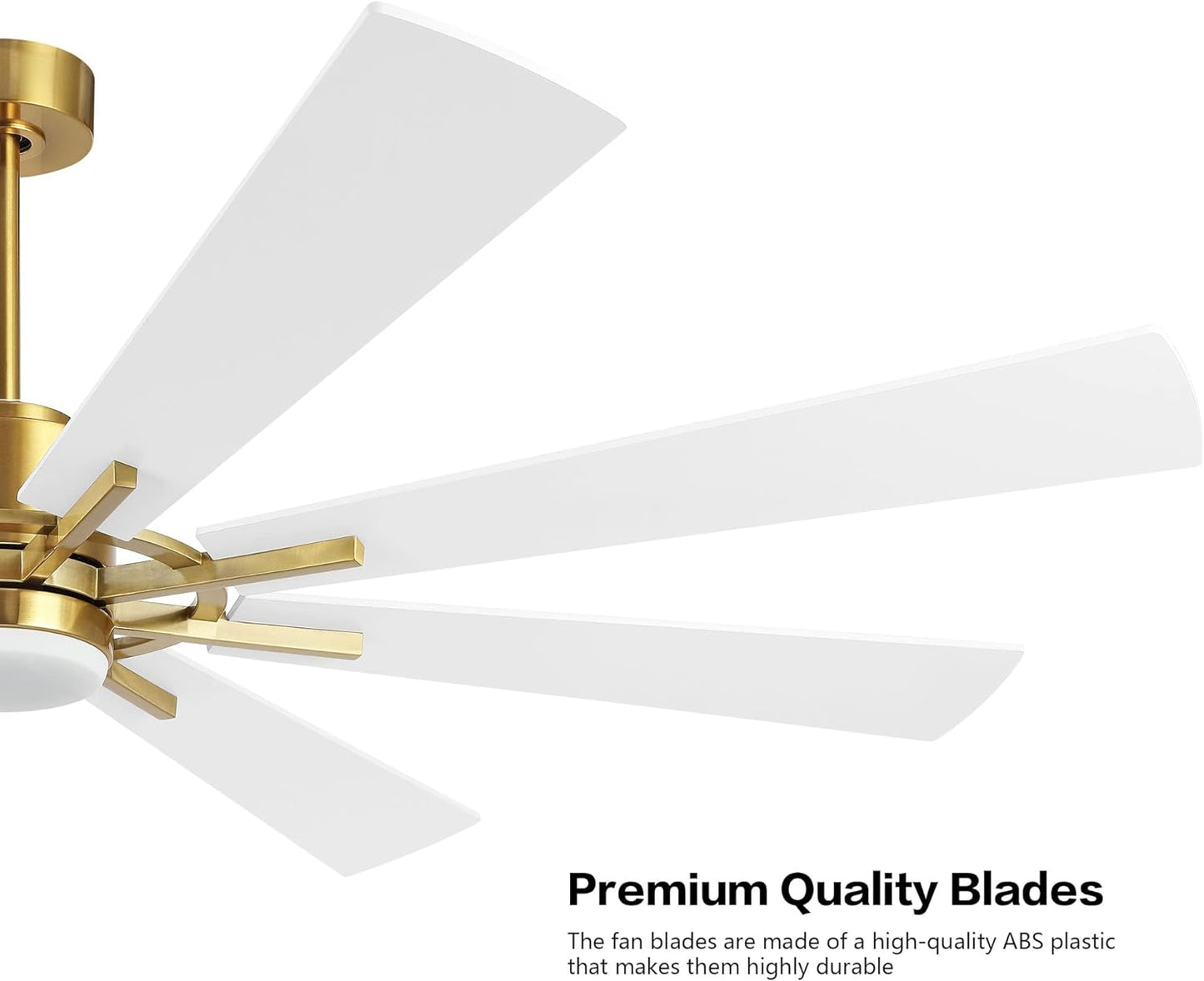 AeroBlade 72" 8-Blade 6-Speed White & Gold Ceiling Fan with Light