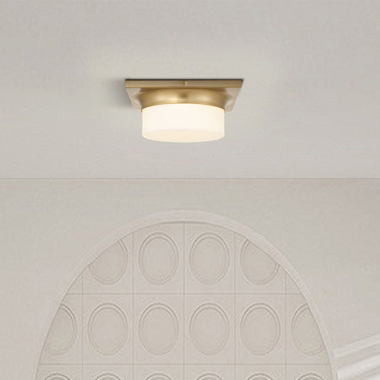 Aura 10" Antique Brass LED Flush Mount Ceiling Light