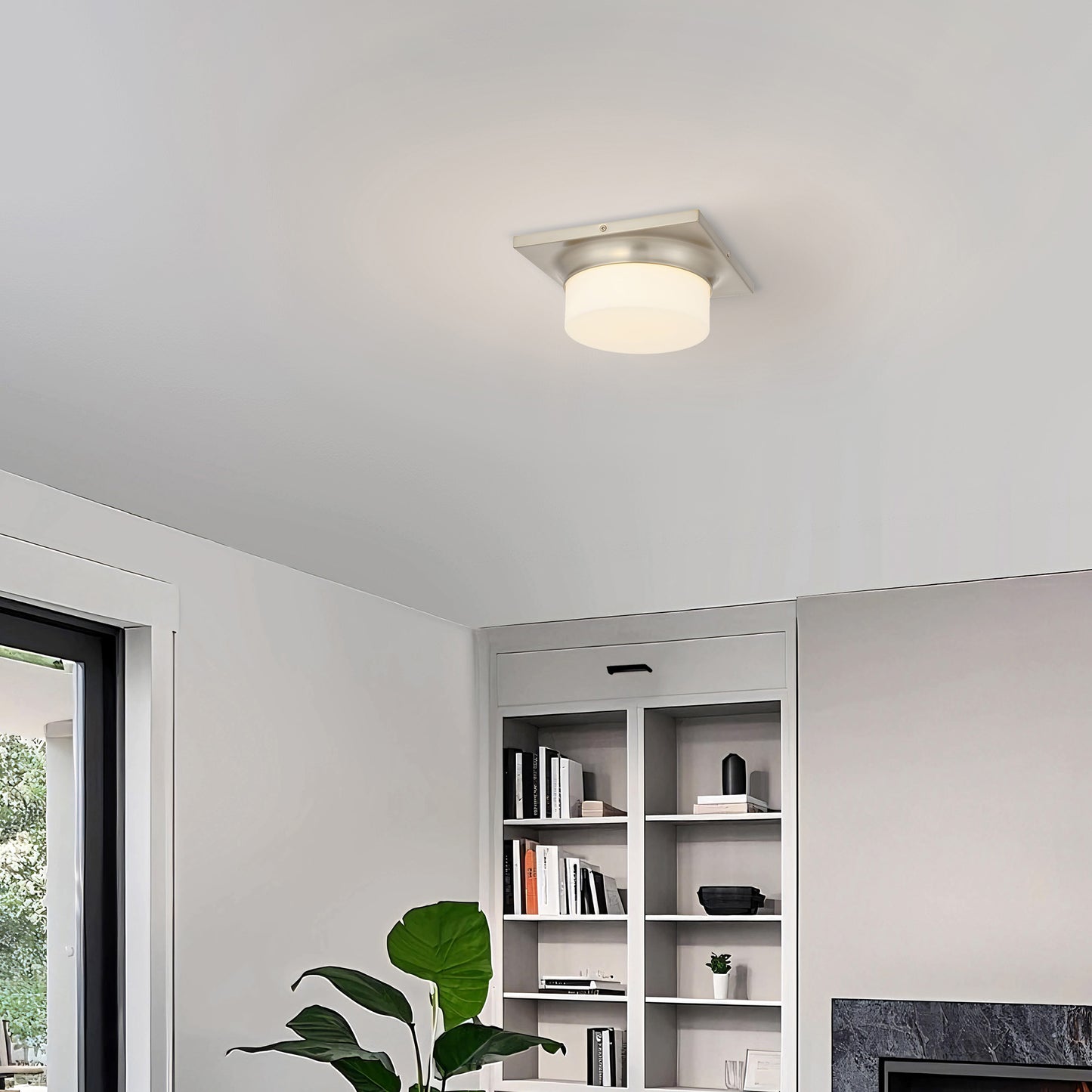 Aura 10" Brushed Nickel LED Flush Mount Ceiling Light