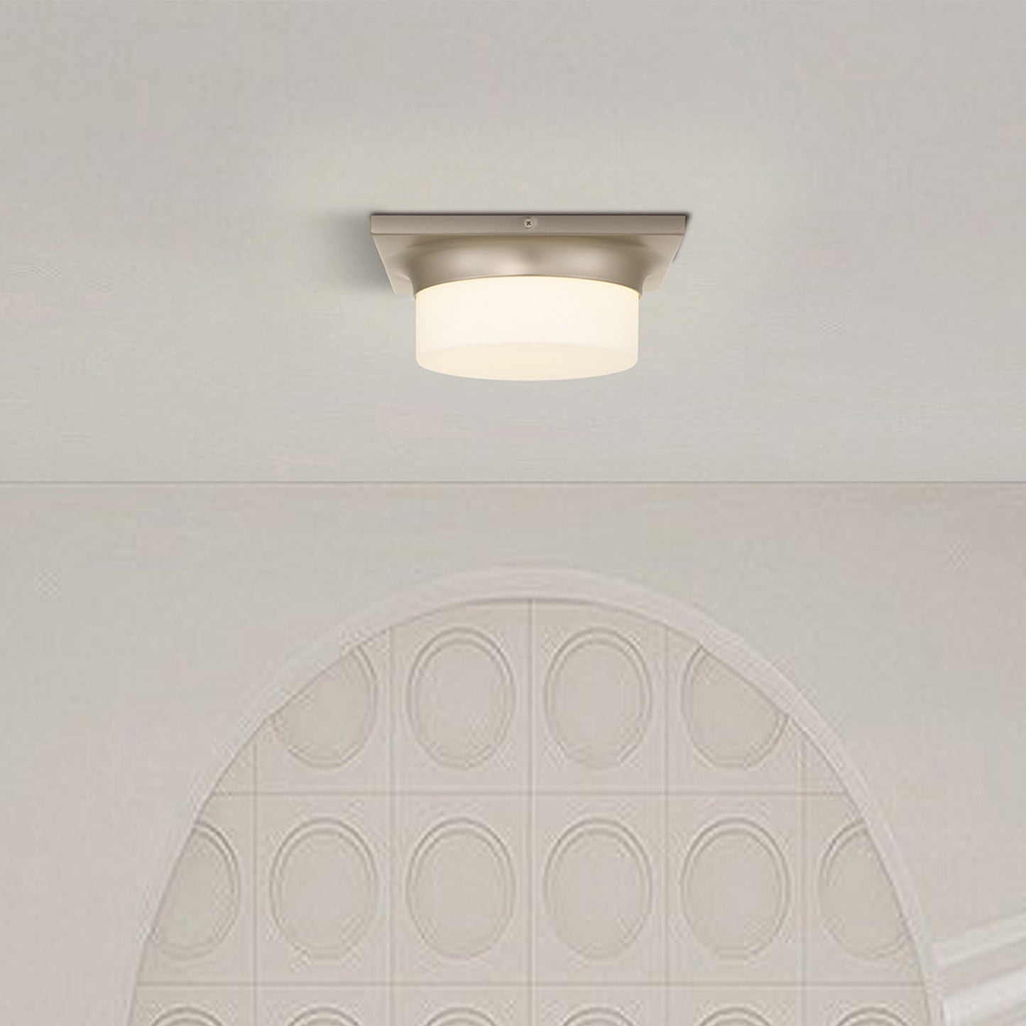 Aura 10" Brushed Nickel LED Flush Mount Ceiling Light