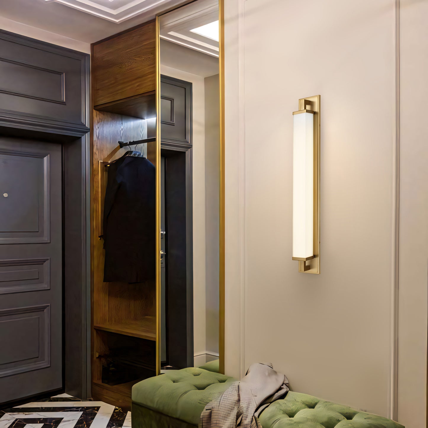 Zenith 34" Antique Brass LED Bathroom Vanity Light