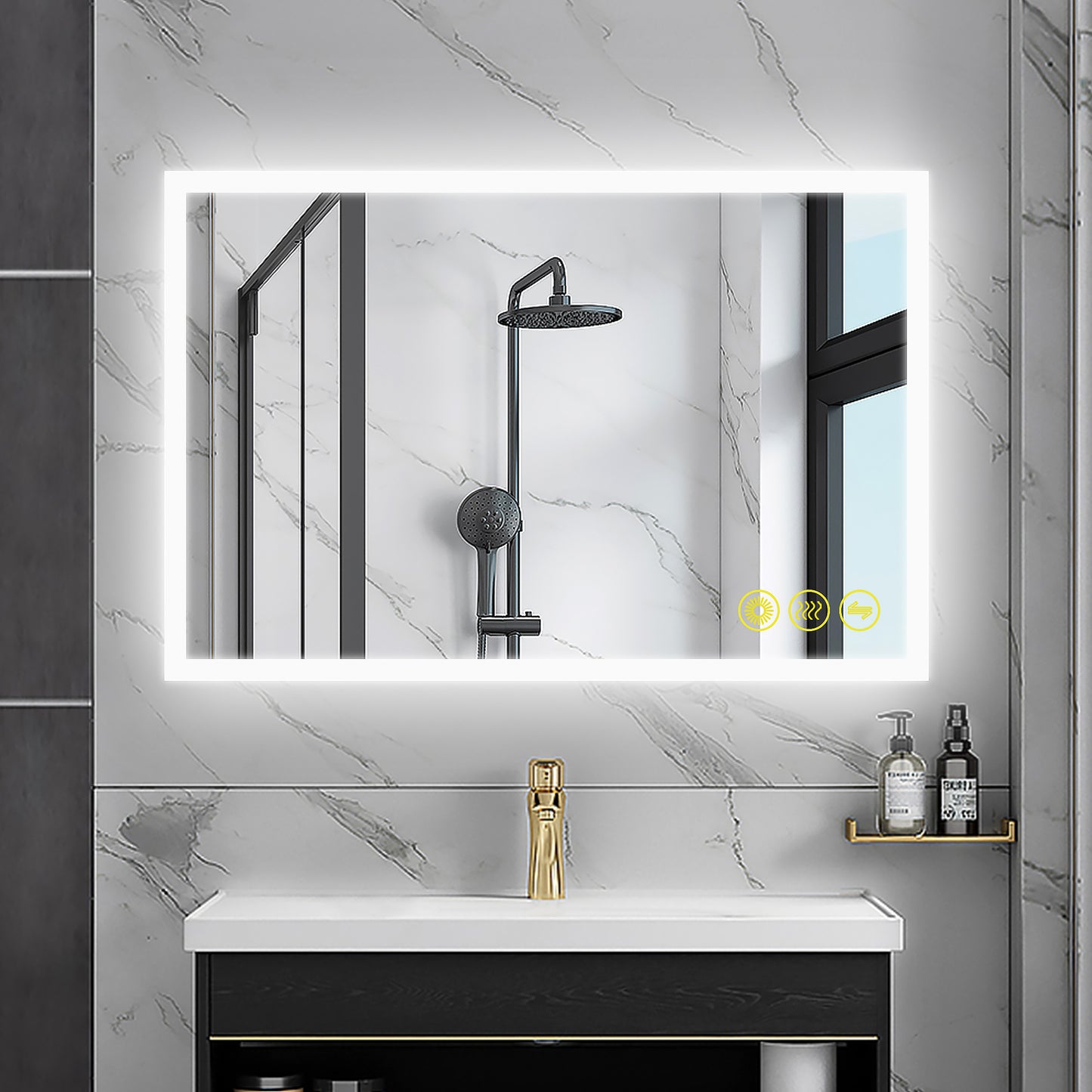 SmartGlow Dimmable LED Frameless Anti-Fog Bathroom Vanity Mirror