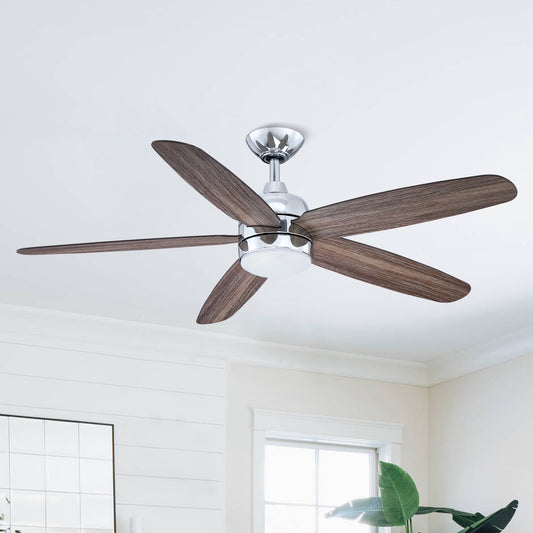 BreezeLite 52" Modern Chrome 3000K LED Ceiling Fan