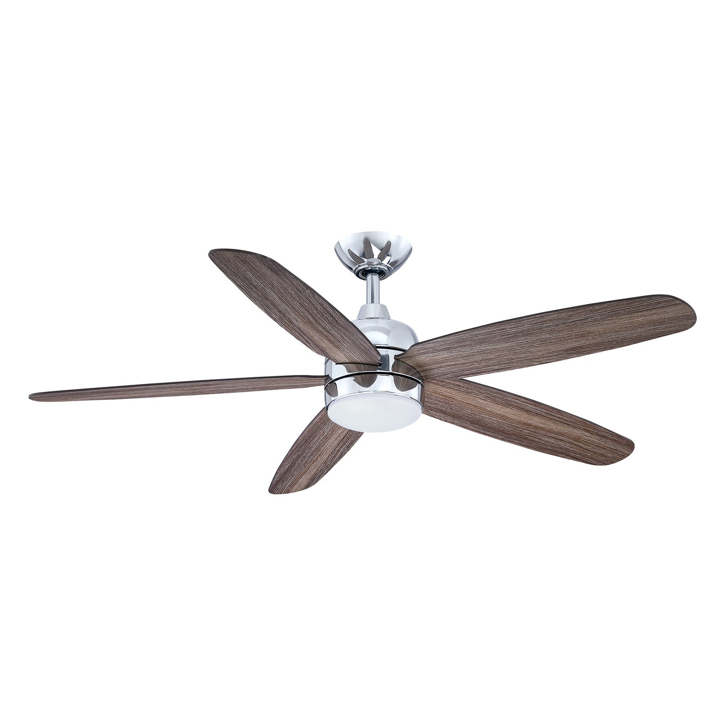 BreezeLite 52" Modern Chrome 3000K LED Ceiling Fan