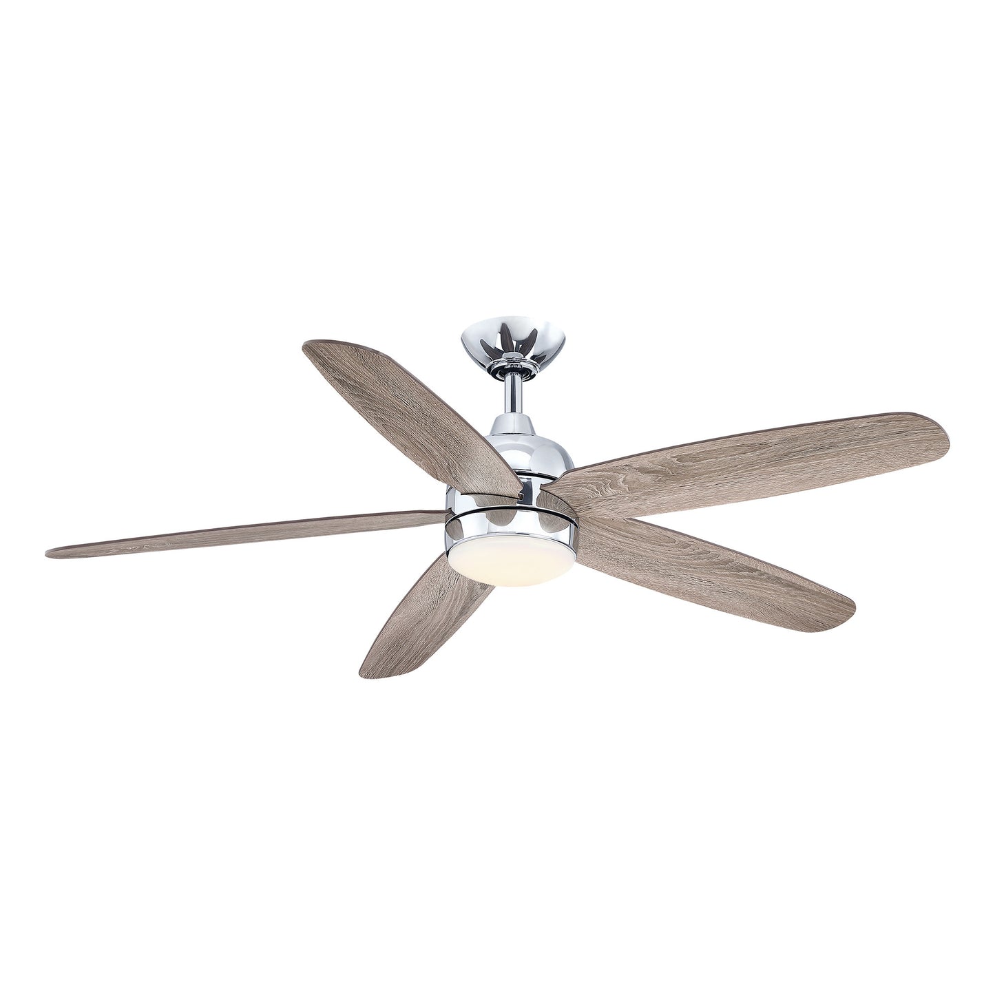 BreezeLite 52" Modern Chrome 3000K LED Ceiling Fan