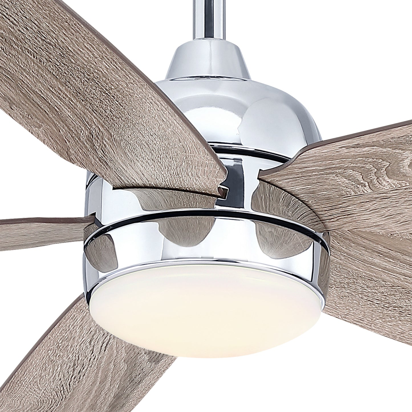 BreezeLite 52" Modern Chrome 3000K LED Ceiling Fan