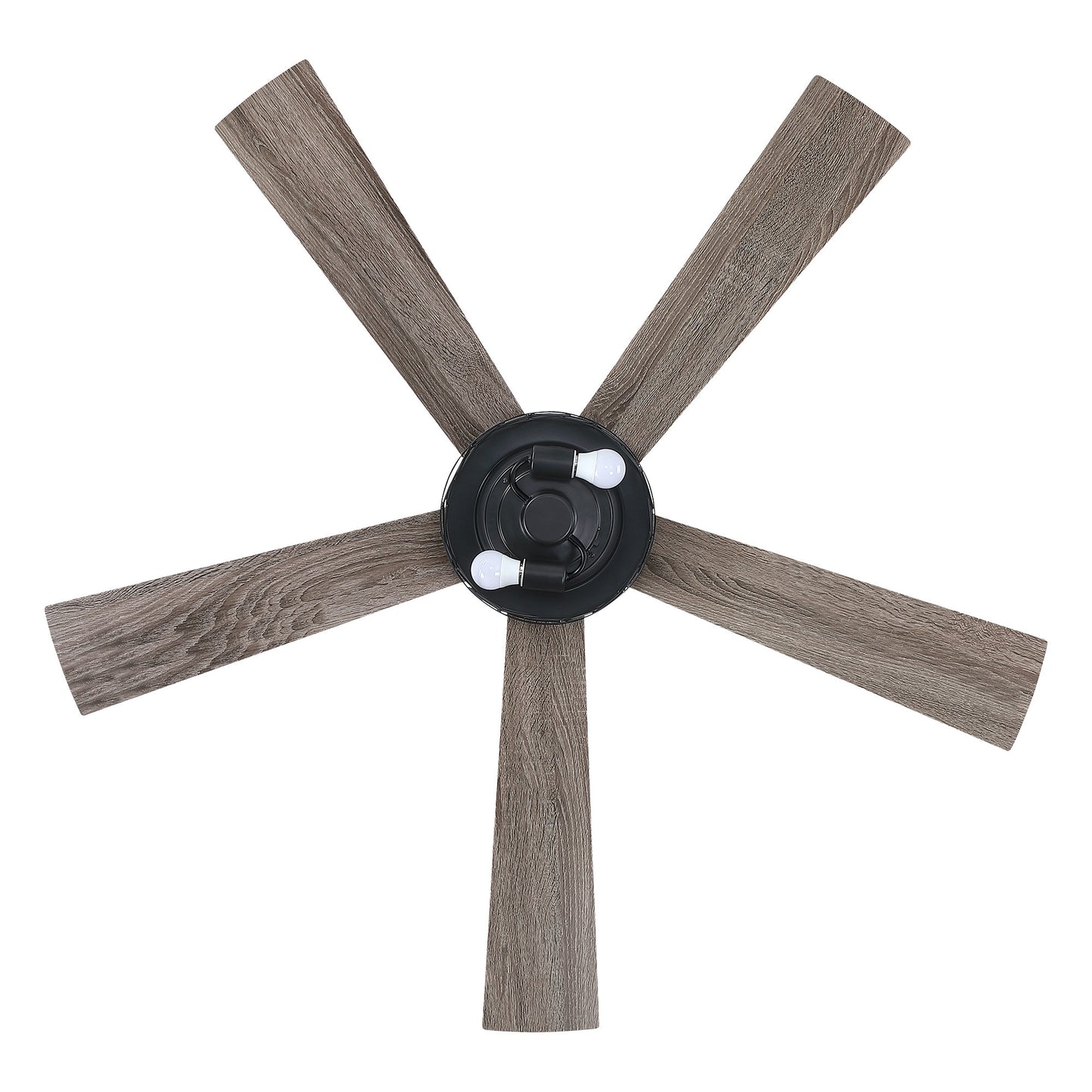 BreezeLite 52" Black Farmhouse 5-Blade LED Downrod Mounted Ceiling Fan