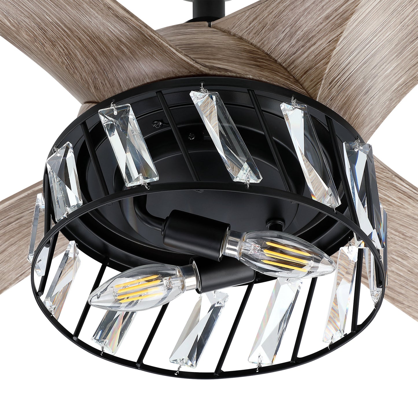 BreezeLite 52" Modern Crystal Reversible 2-Light Ceiling Fan