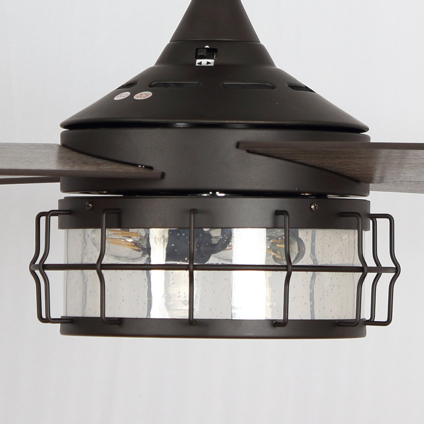 BreezeLite 52" Industrial Oil Rubbed Bronze Glass Ceiling Fan