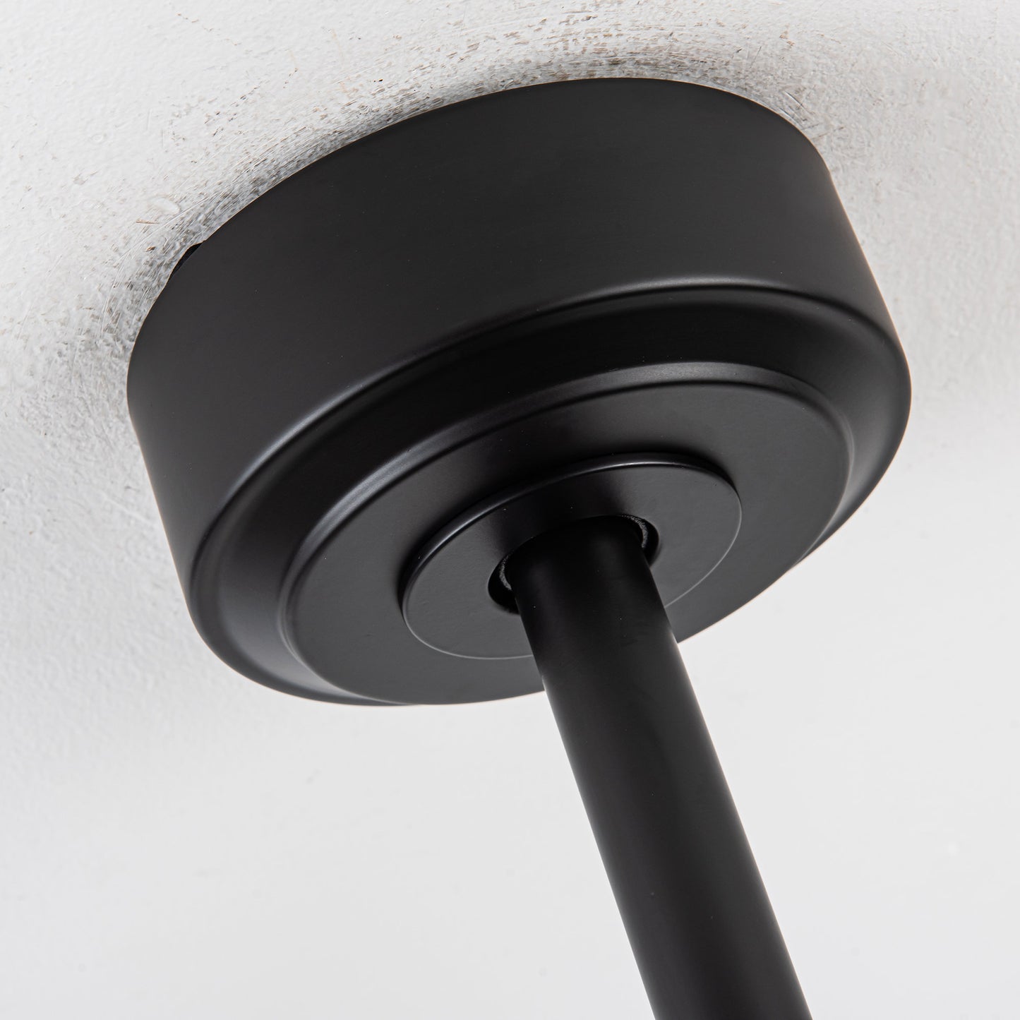 BreezeLite 52" Farmhouse Matte Black Rattan Ceiling Fan