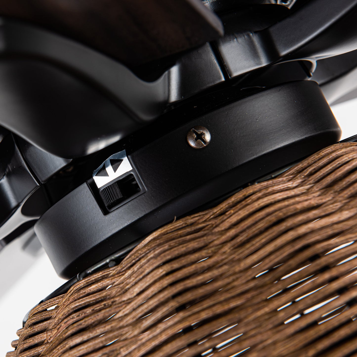 BreezeLite 52" Farmhouse Matte Black Rattan Ceiling Fan
