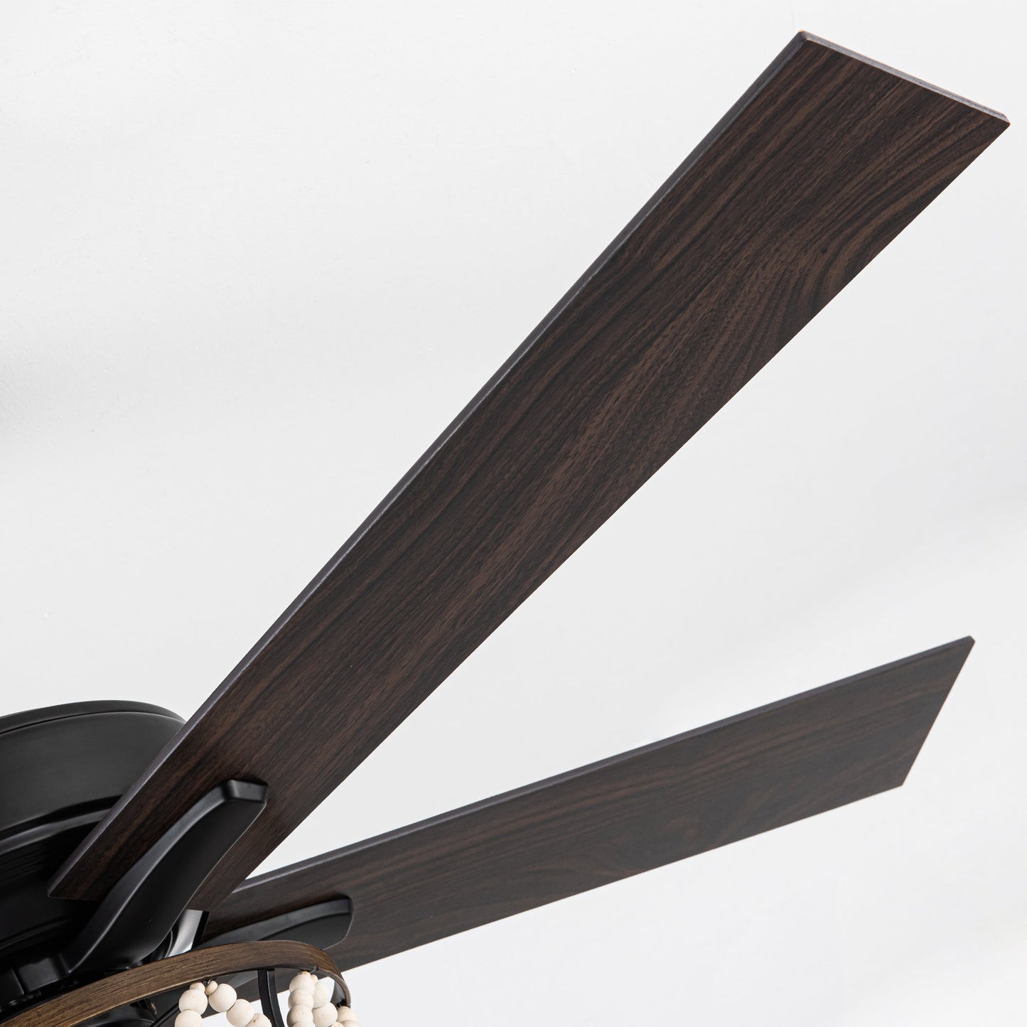 BreezeLite 52" Bohemian Black Wood Beaded Ceiling Fan