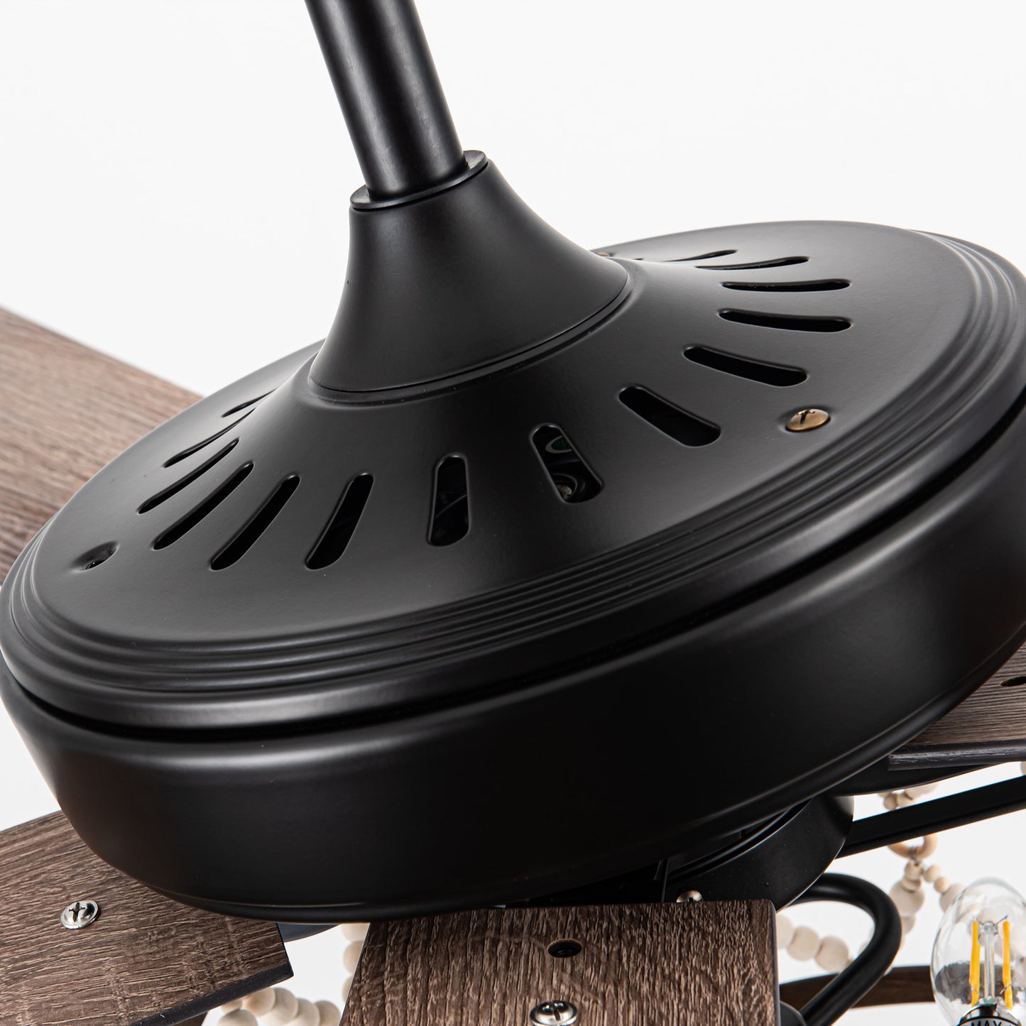 BreezeLite 52" Bohemian Black Wood Beaded Ceiling Fan