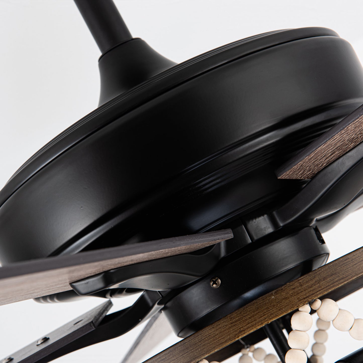 BreezeLite 52" Bohemian Black Wood Beaded Ceiling Fan