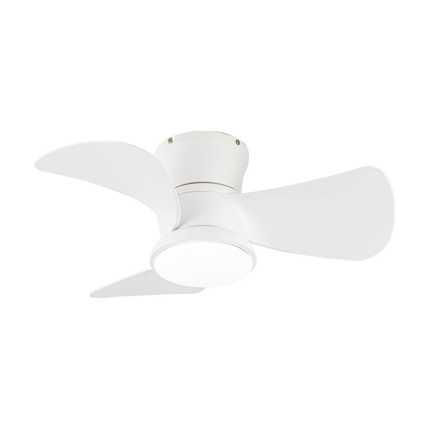 BreezeLite 31" Modern White Flush Mount LED Ceiling Fan