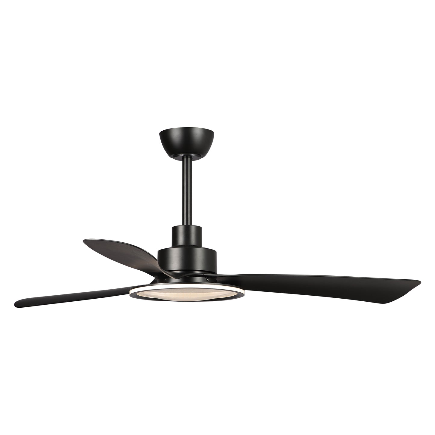 BreezeLite 52" Modern Matte Black LED 3-Blade Ceiling Fan