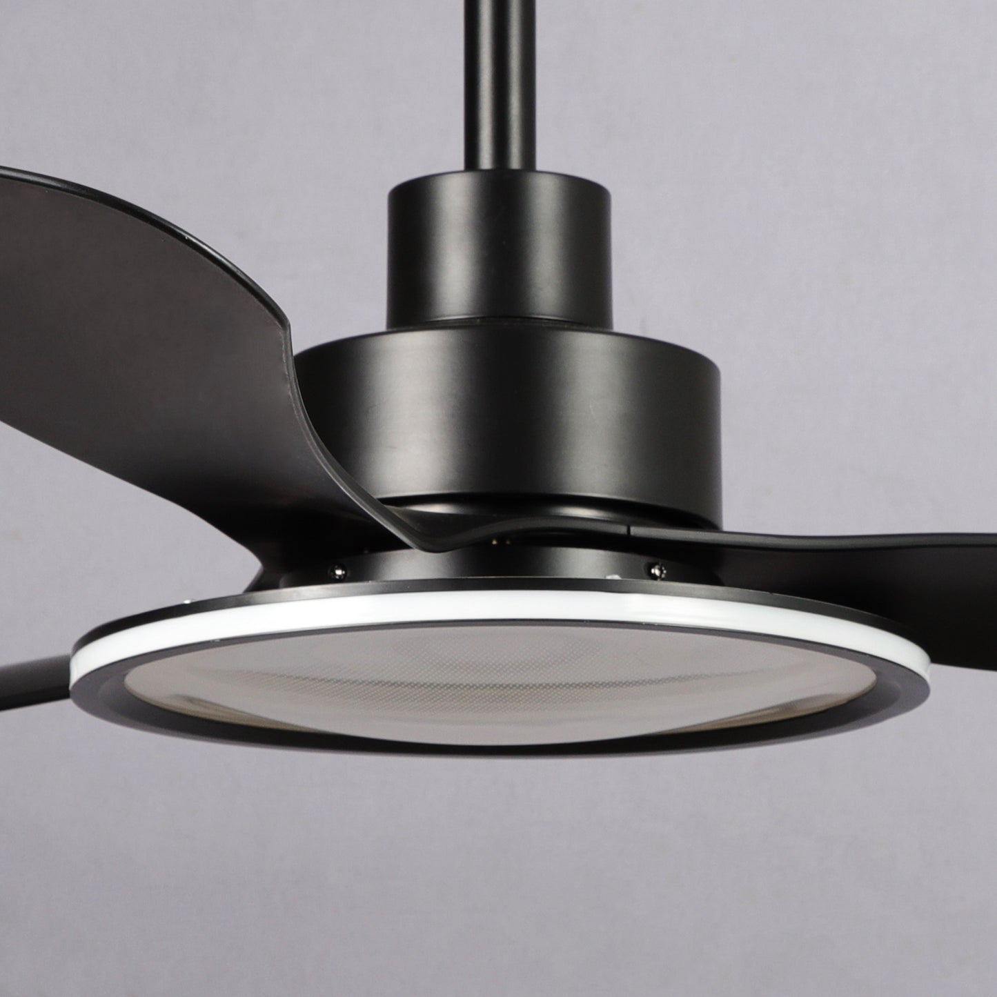 BreezeLite 52" Modern Matte Black LED 3-Blade Ceiling Fan