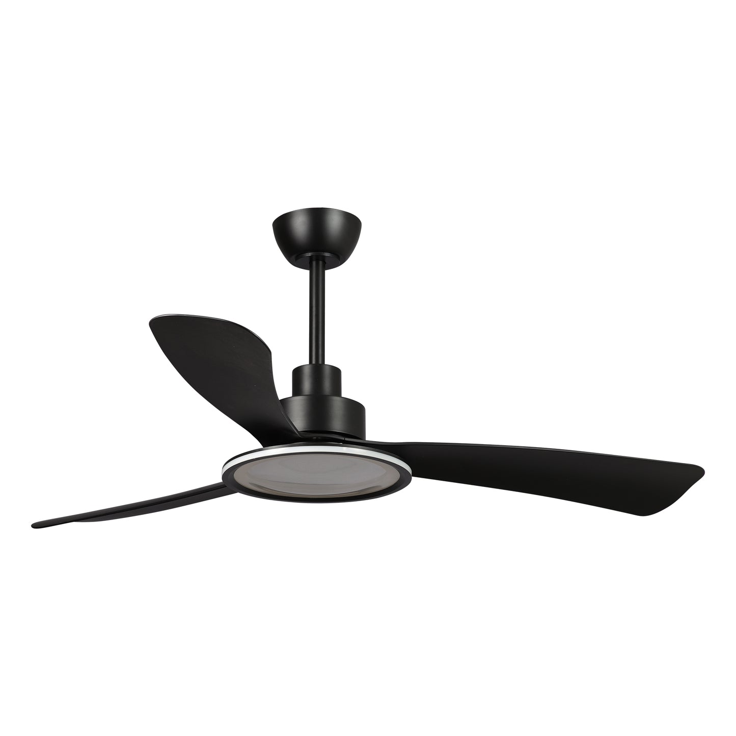 BreezeLite 52" Modern Matte Black LED 3-Blade Ceiling Fan