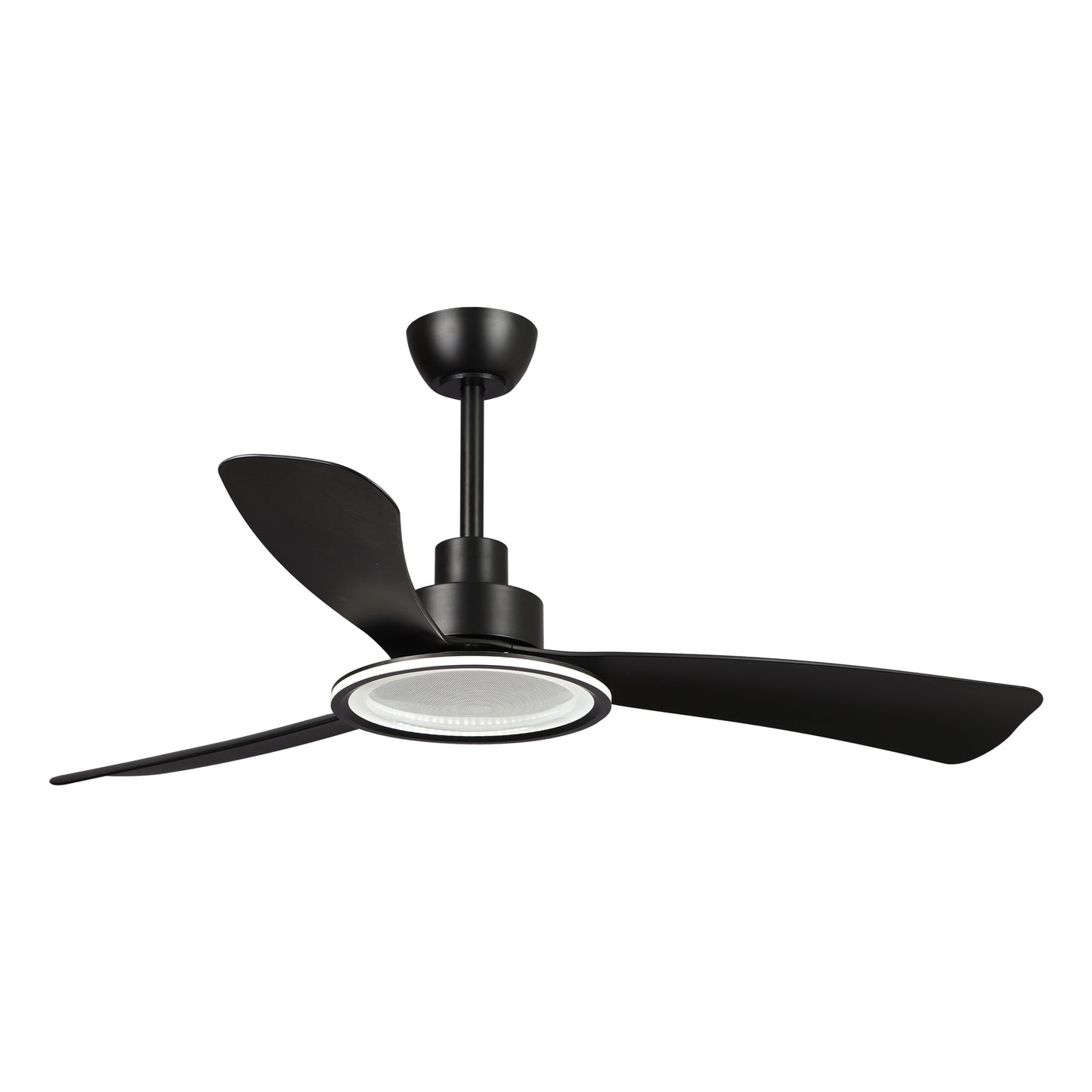 BreezeLite 52" Modern Matte Black LED 3-Blade Ceiling Fan