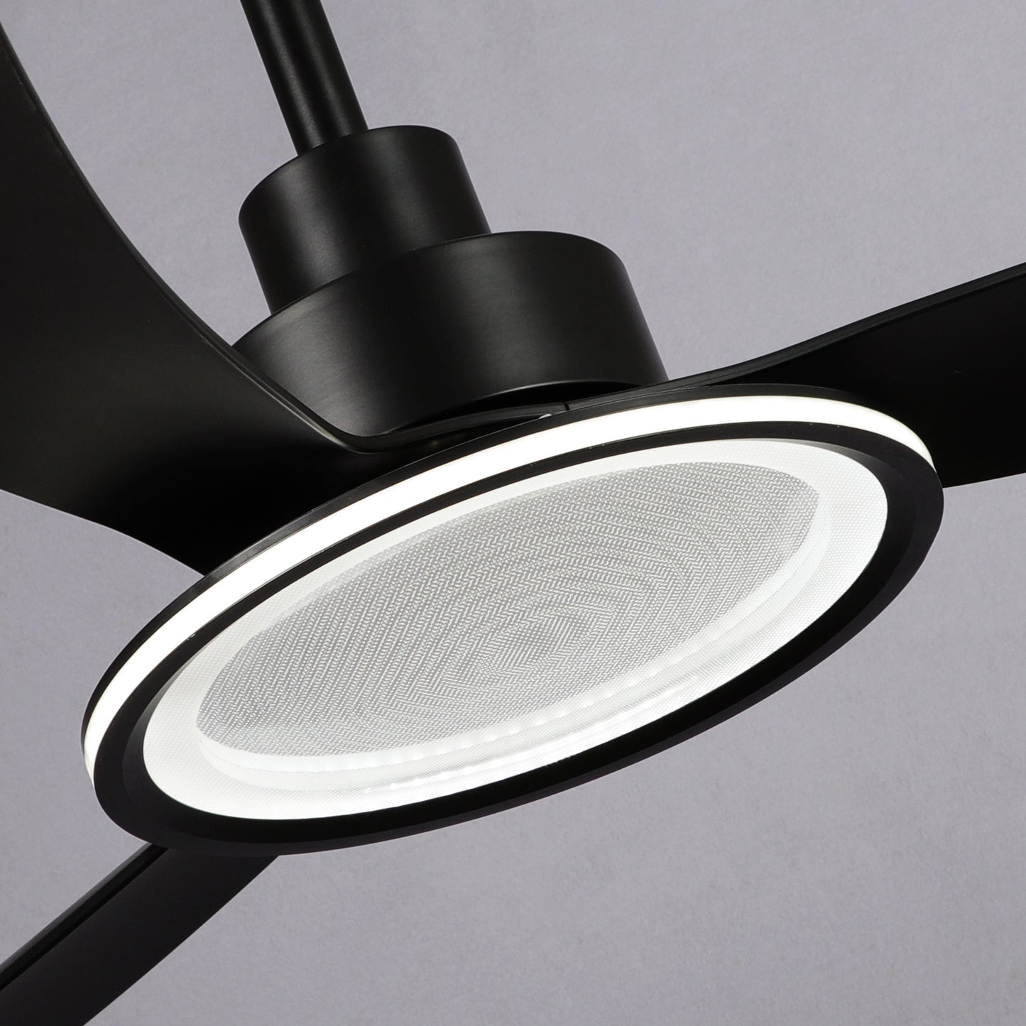 BreezeLite 52" Modern Matte Black LED 3-Blade Ceiling Fan