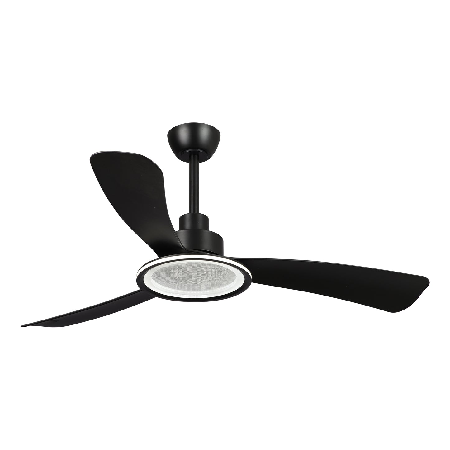 BreezeLite 52" Modern Matte Black LED 3-Blade Ceiling Fan