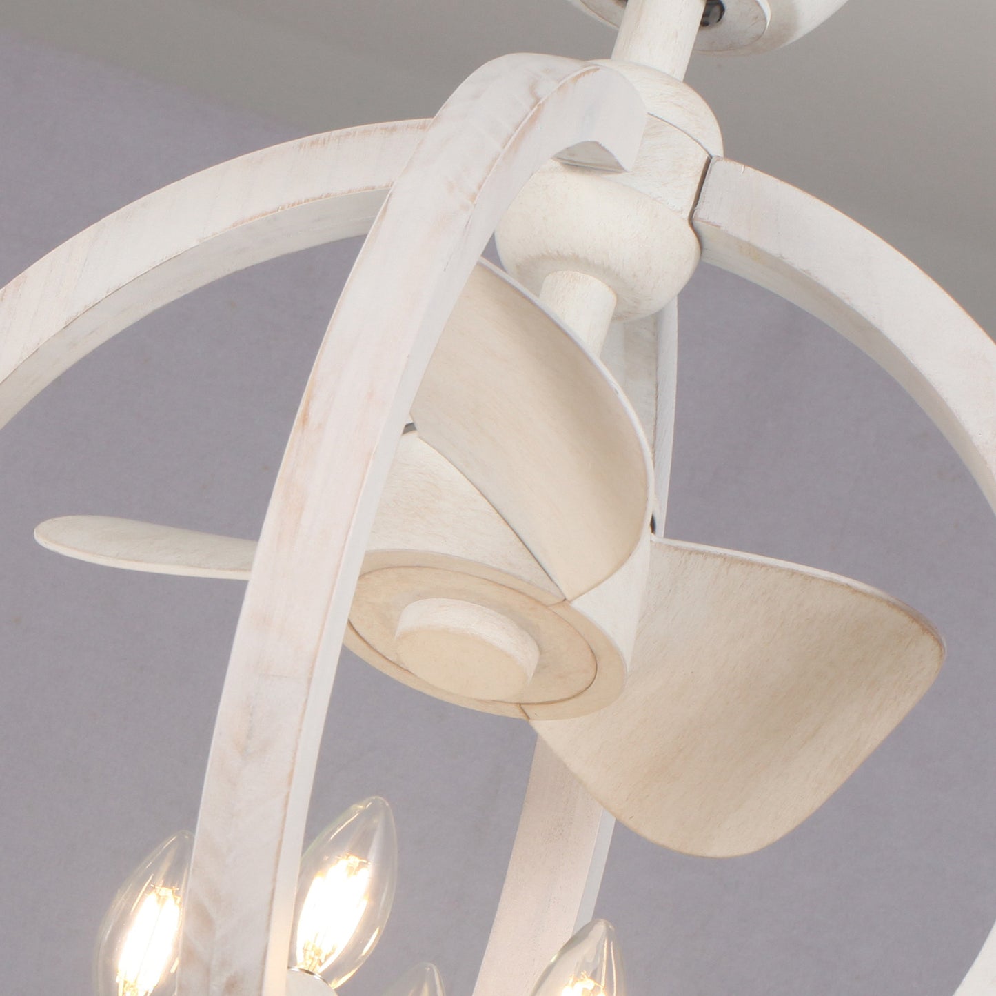 BreezeLite Modern 18.4" Antique White Indoor Ceiling Fan