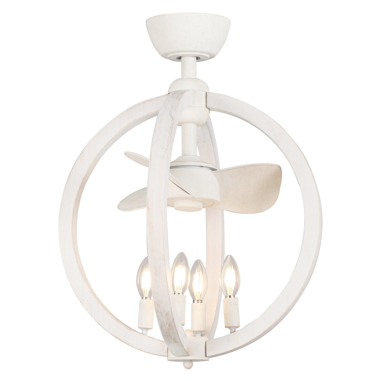 BreezeLite Modern 18.4" Antique White Indoor Ceiling Fan