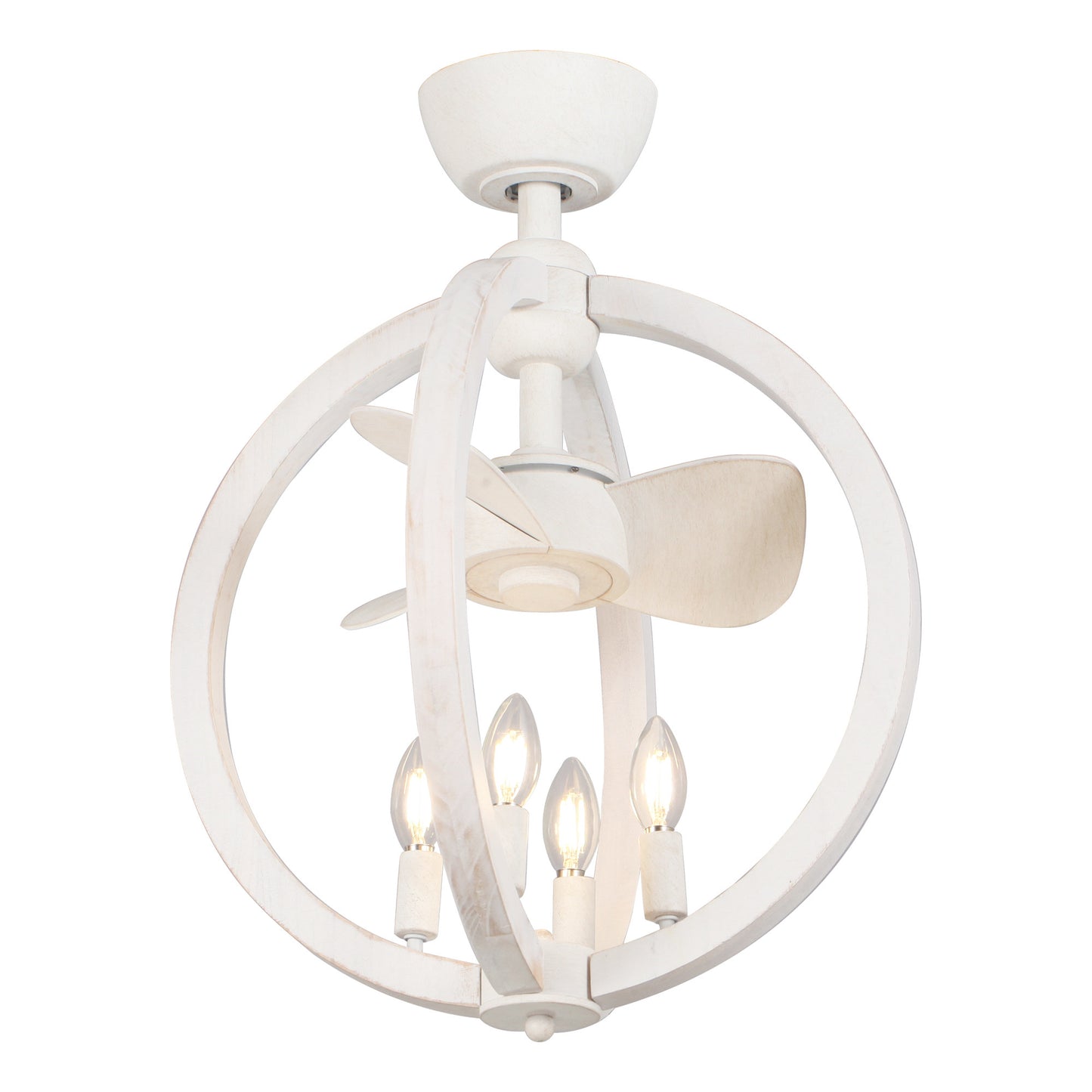 BreezeLite Modern 18.4" Antique White Indoor Ceiling Fan