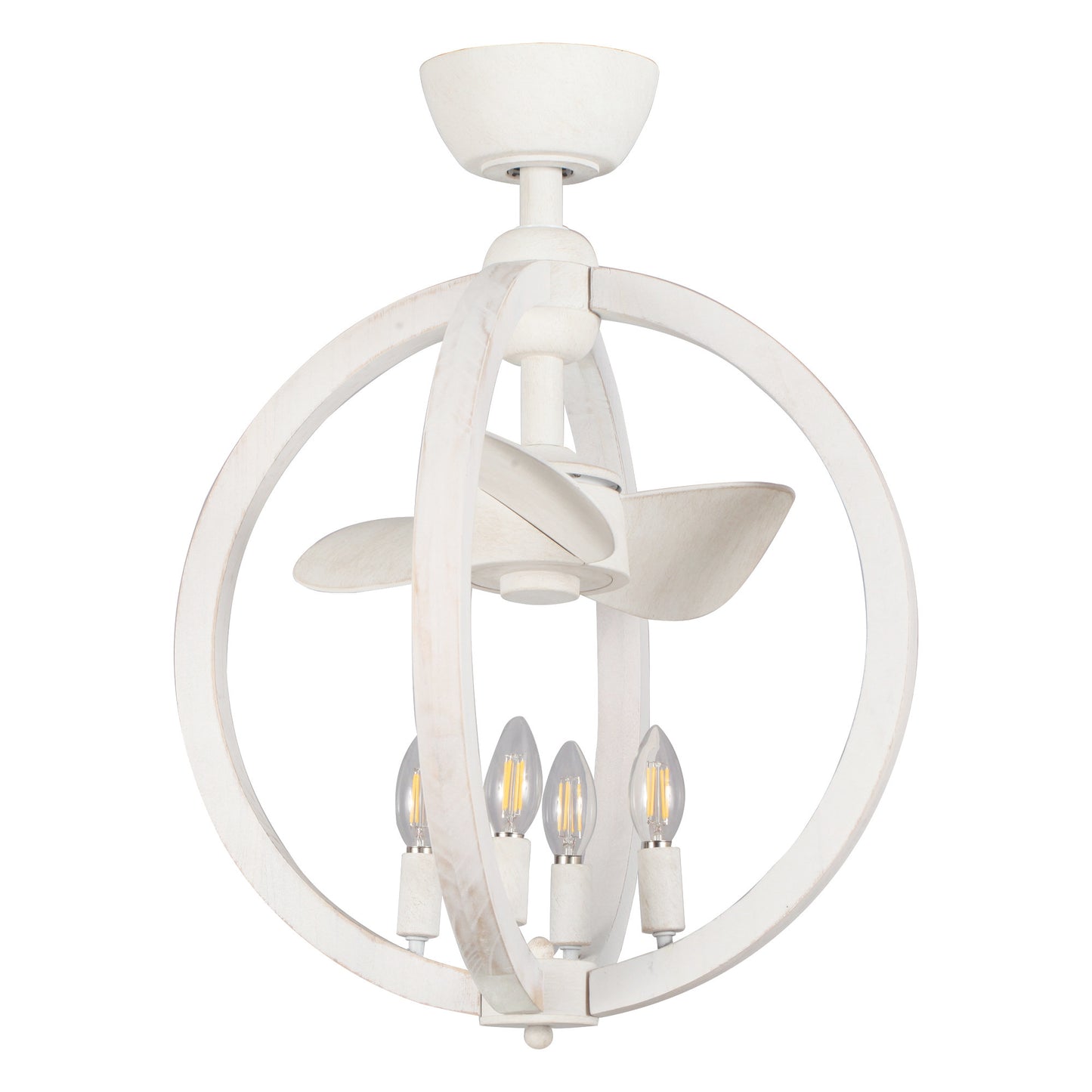 BreezeLite Modern 18.4" Antique White Indoor Ceiling Fan