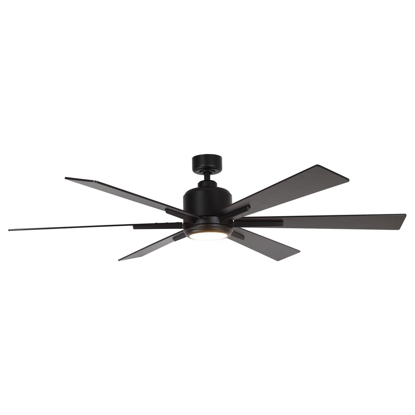 BreezeLite Modern 65" Matte Black LED Downrod Ceiling Fan