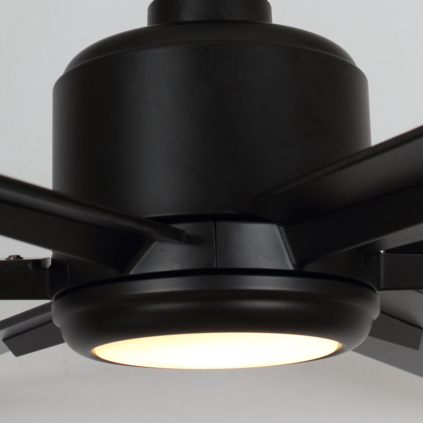 BreezeLite Modern 65" Matte Black LED Downrod Ceiling Fan