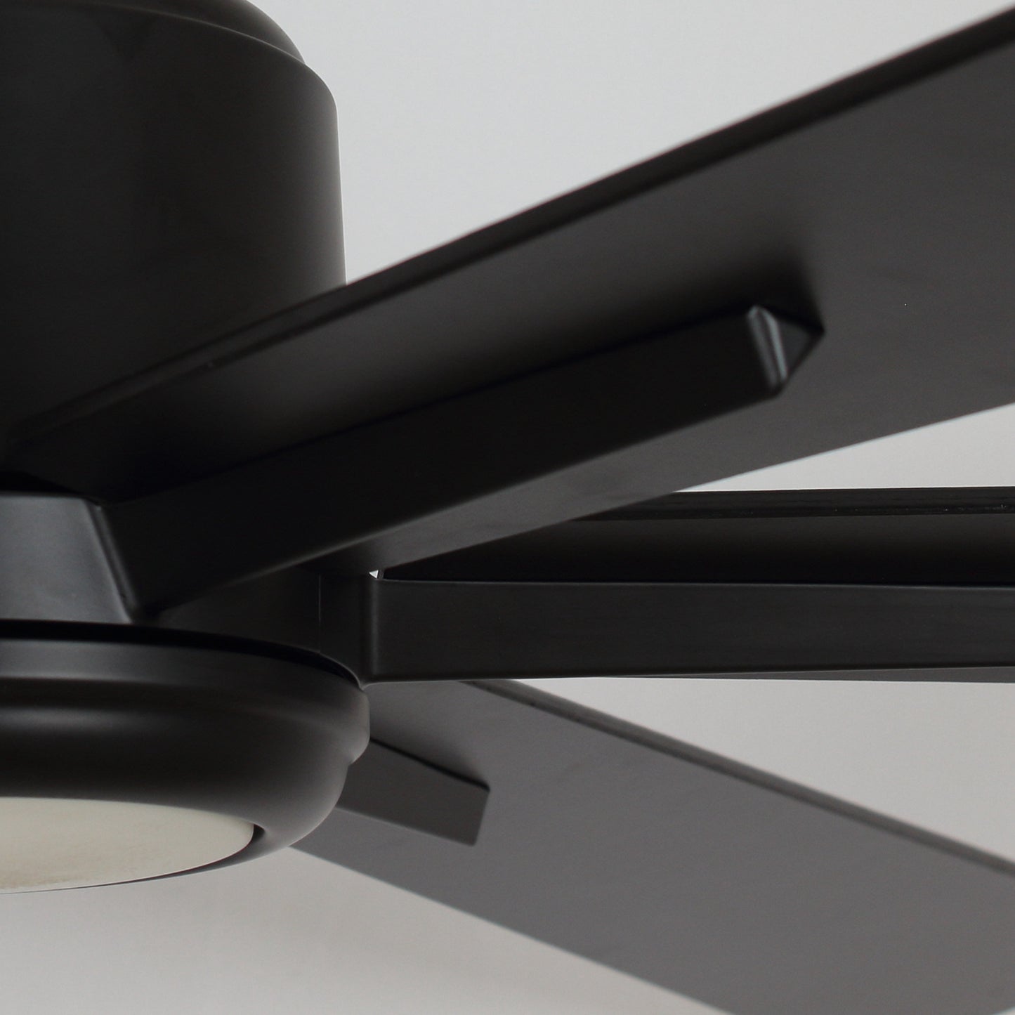 BreezeLite Modern 65" Matte Black LED Downrod Ceiling Fan