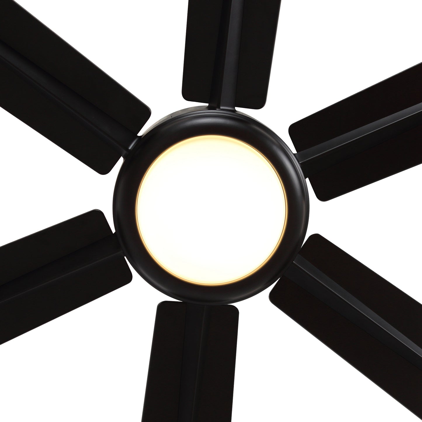 BreezeLite Modern 65" Matte Black LED Downrod Ceiling Fan