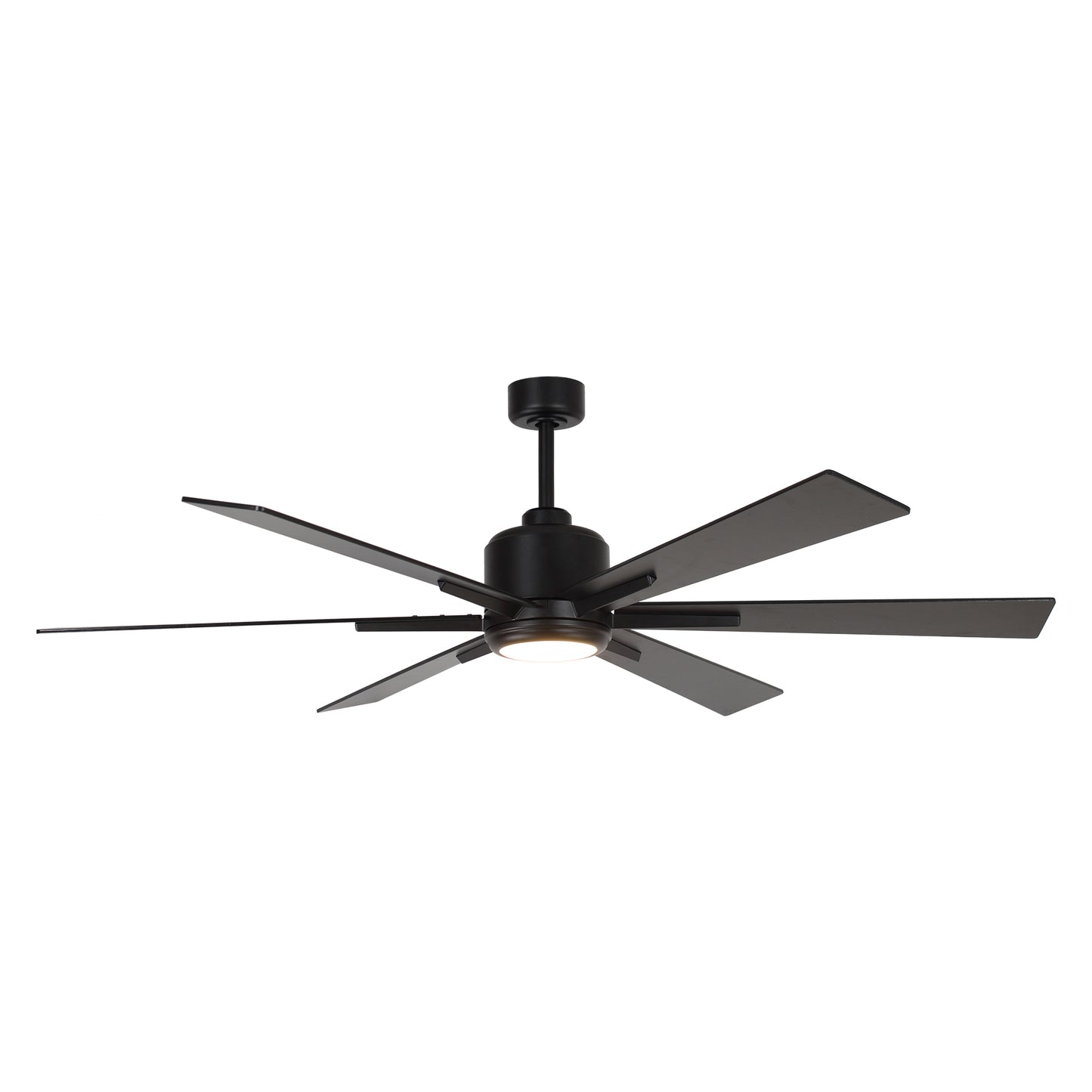 BreezeLite Modern 65" Matte Black LED Downrod Ceiling Fan