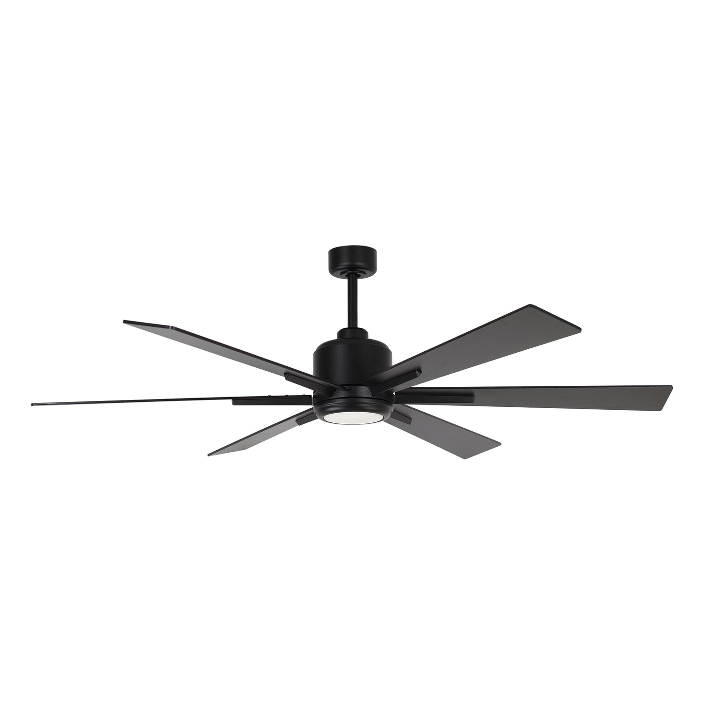 BreezeLite Modern 65" Matte Black LED Downrod Ceiling Fan