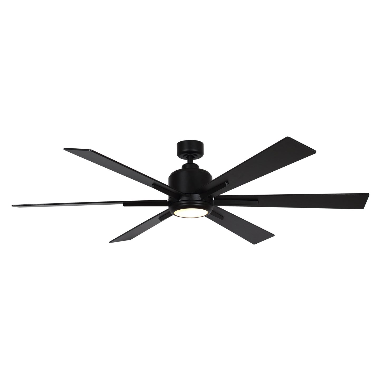 BreezeLite Modern 65" Matte Black LED Downrod Ceiling Fan