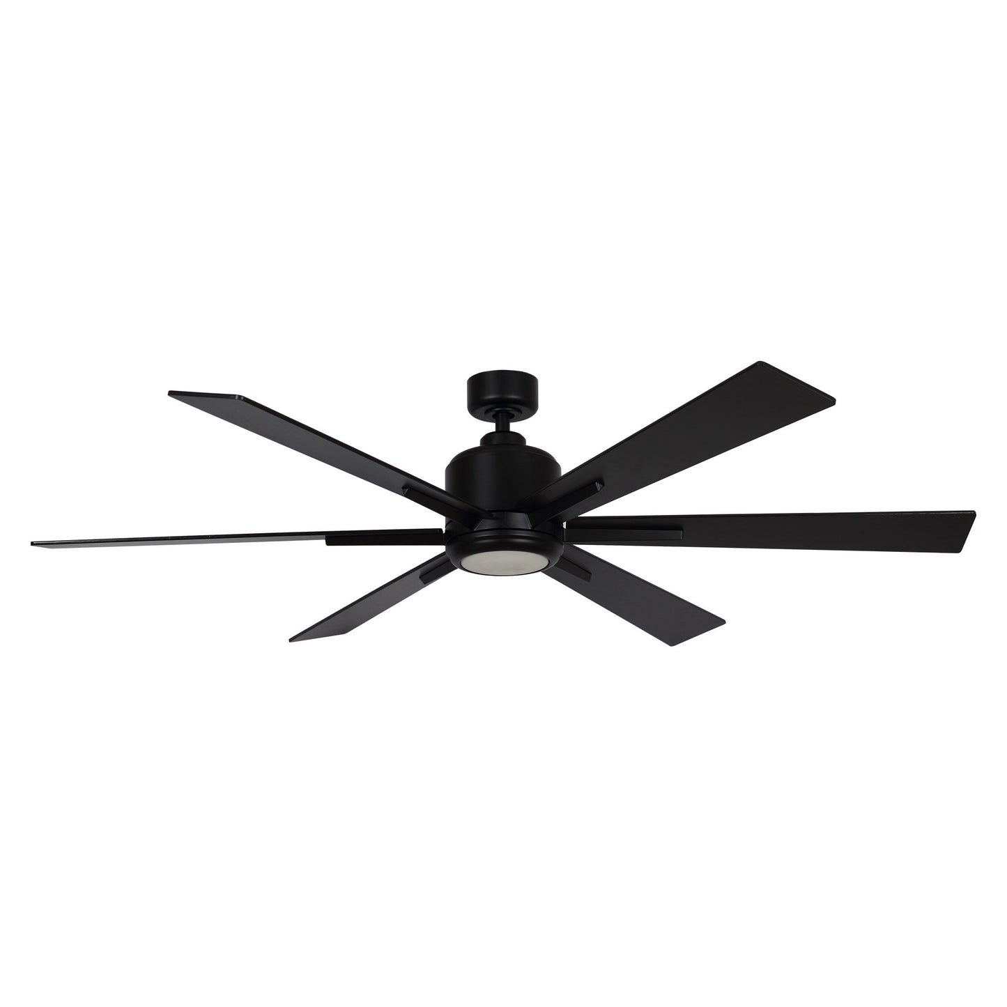 BreezeLite Modern 65" Matte Black LED Downrod Ceiling Fan