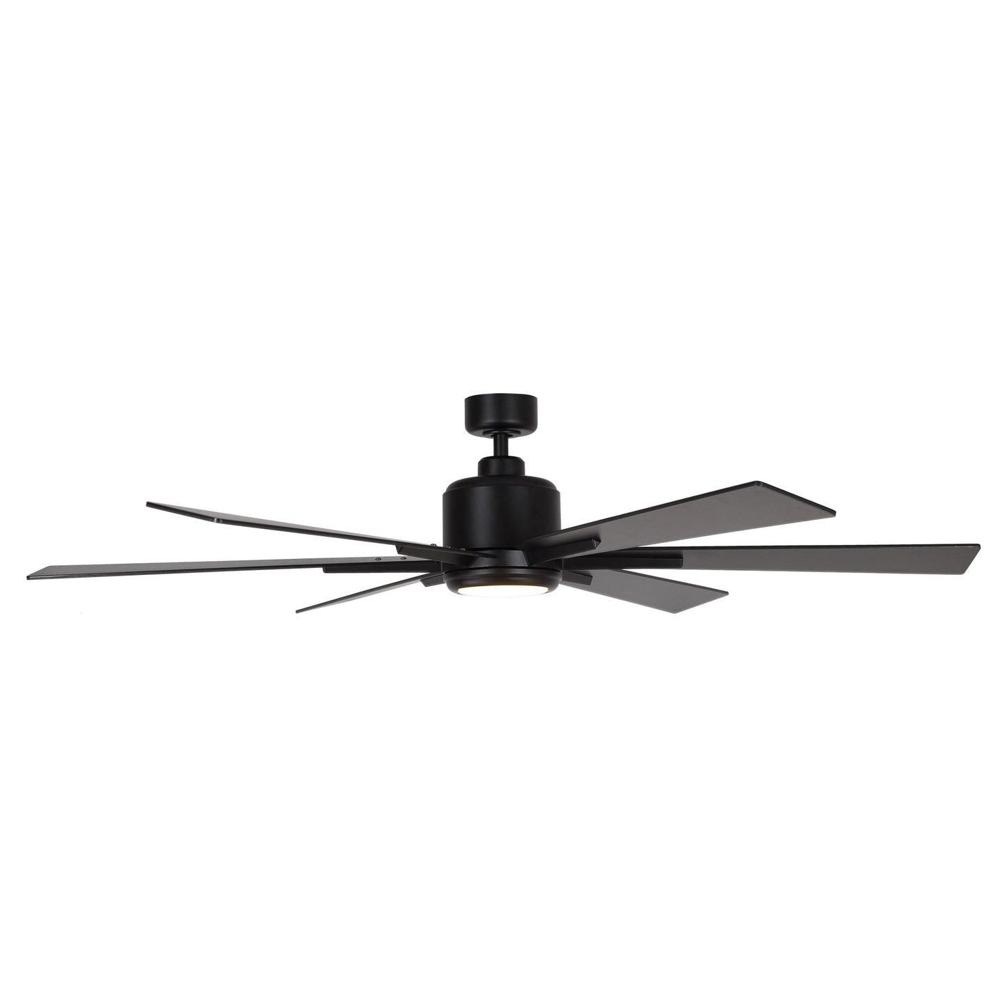 BreezeLite Modern 65" Matte Black LED Downrod Ceiling Fan