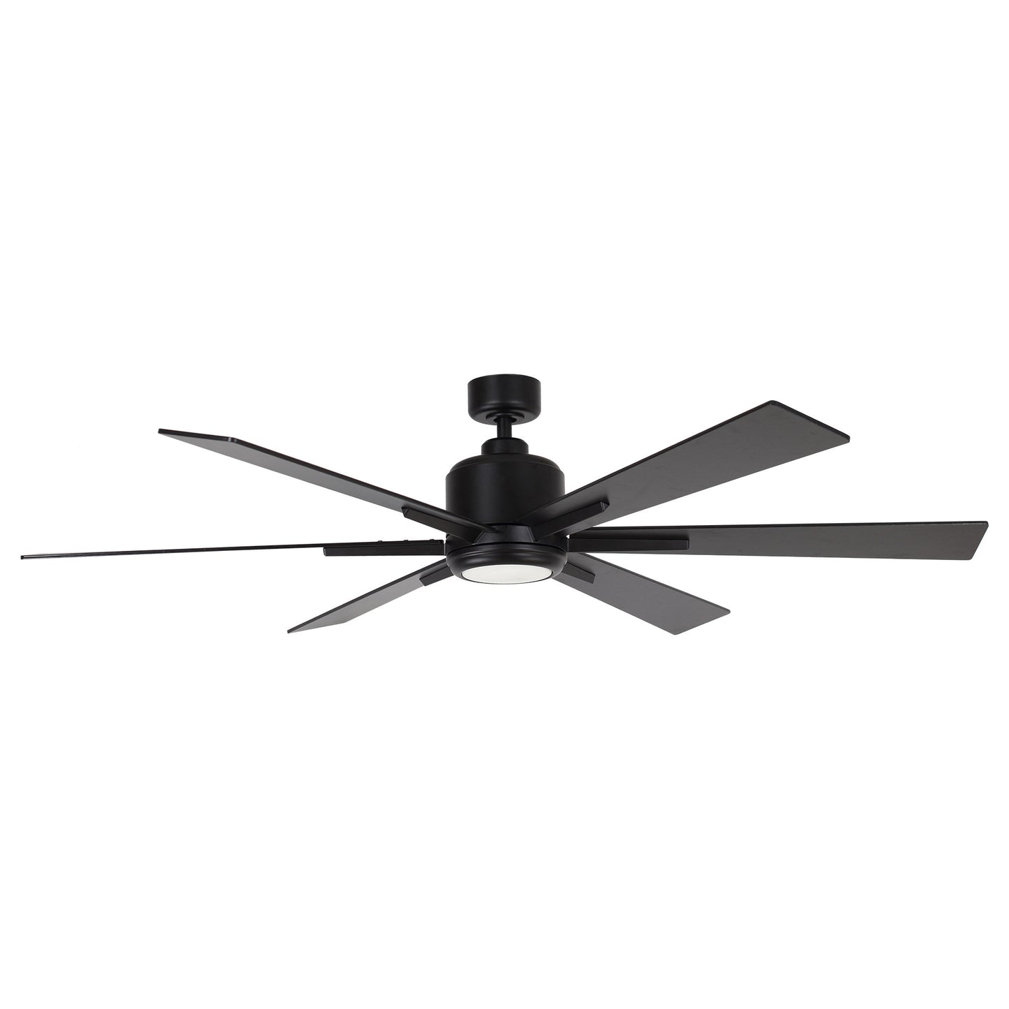 BreezeLite Modern 65" Matte Black LED Downrod Ceiling Fan