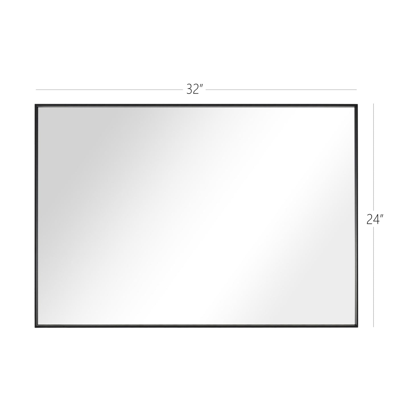 Reflections Sleek Modern Black Aluminum Framed Wall Mirror