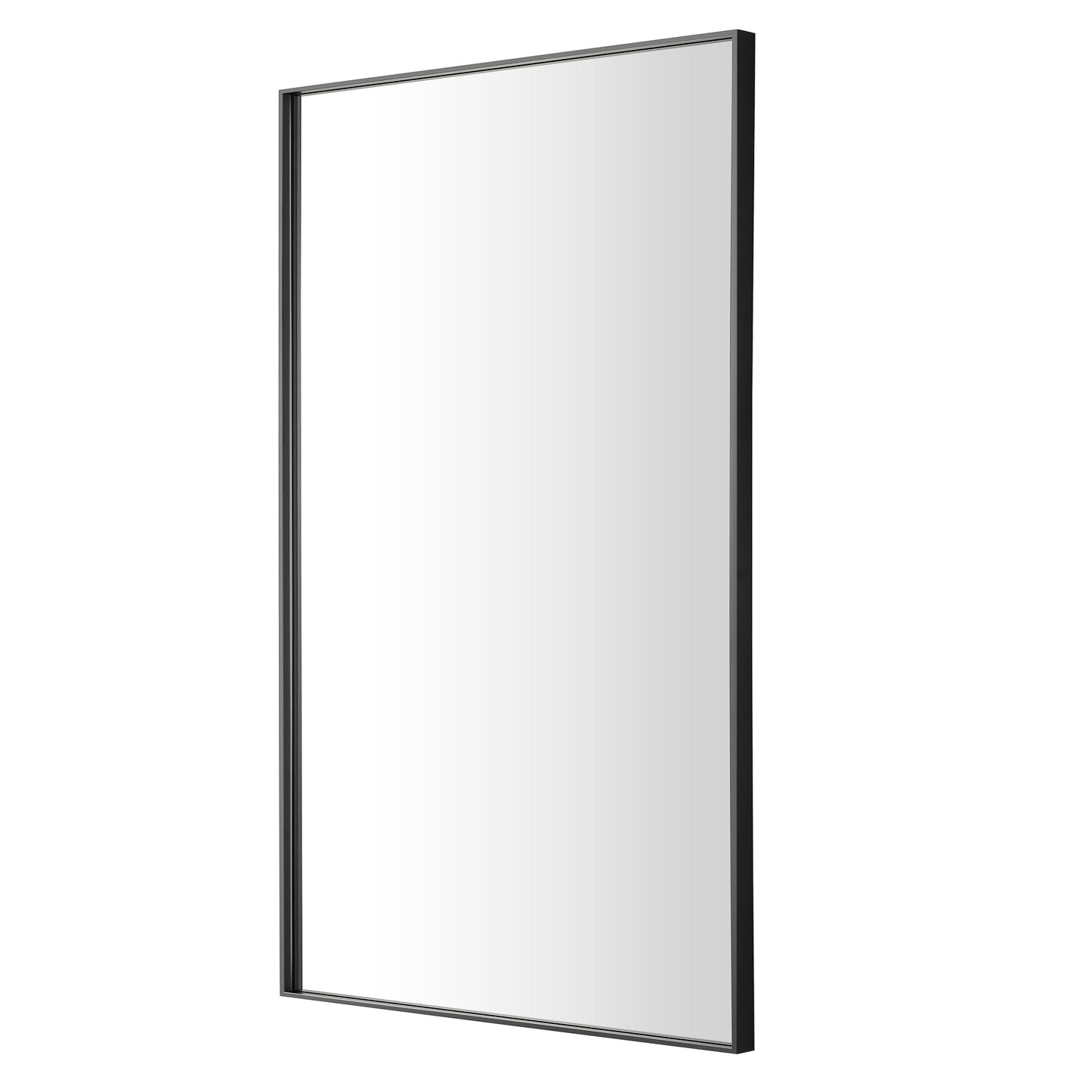 Reflections Sleek Modern Black Aluminum Framed Wall Mirror